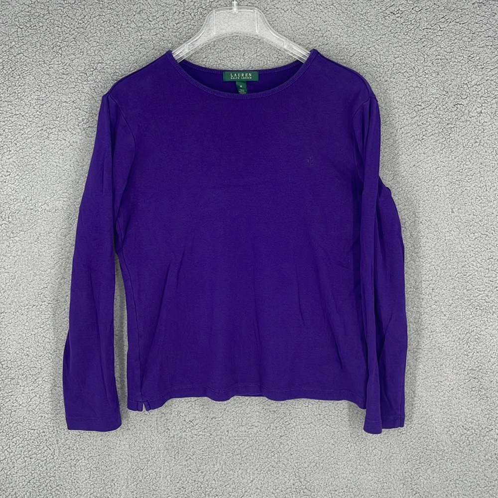 Lauren Ralph Lauren Purple Long Sleeve Crewneck Top